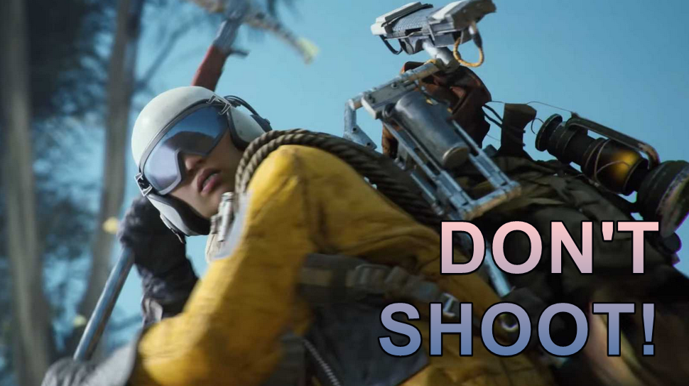 Don't shoot! (Image is a cinematic frame from ARC Raiders.)
